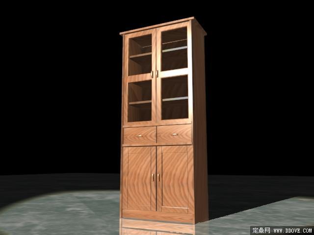 双开书柜3D模型_三维模型_室内家具,园林建筑