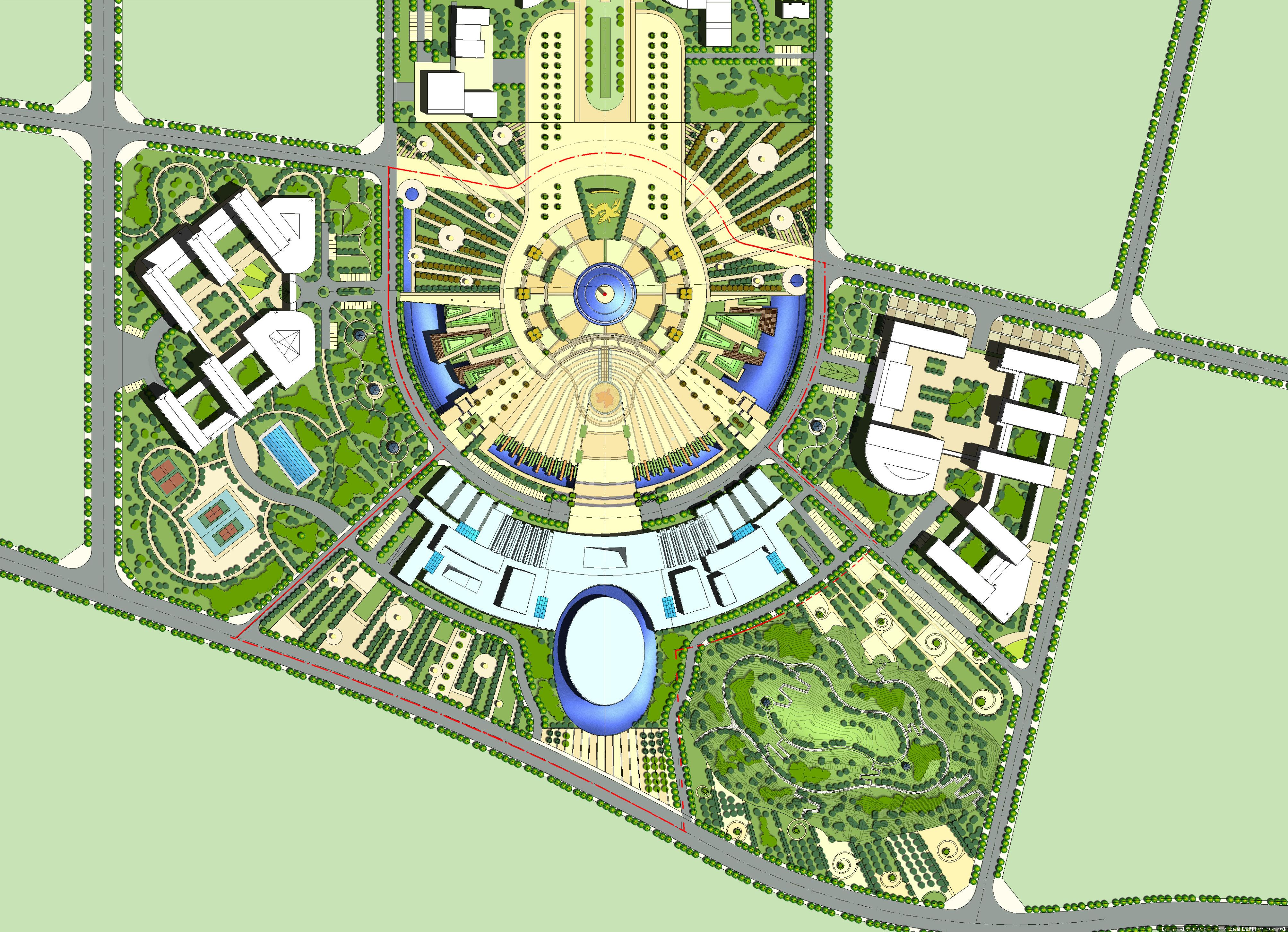 大型工装新世纪广场某办公楼，CAD平面图纸免费下载 - 易图网