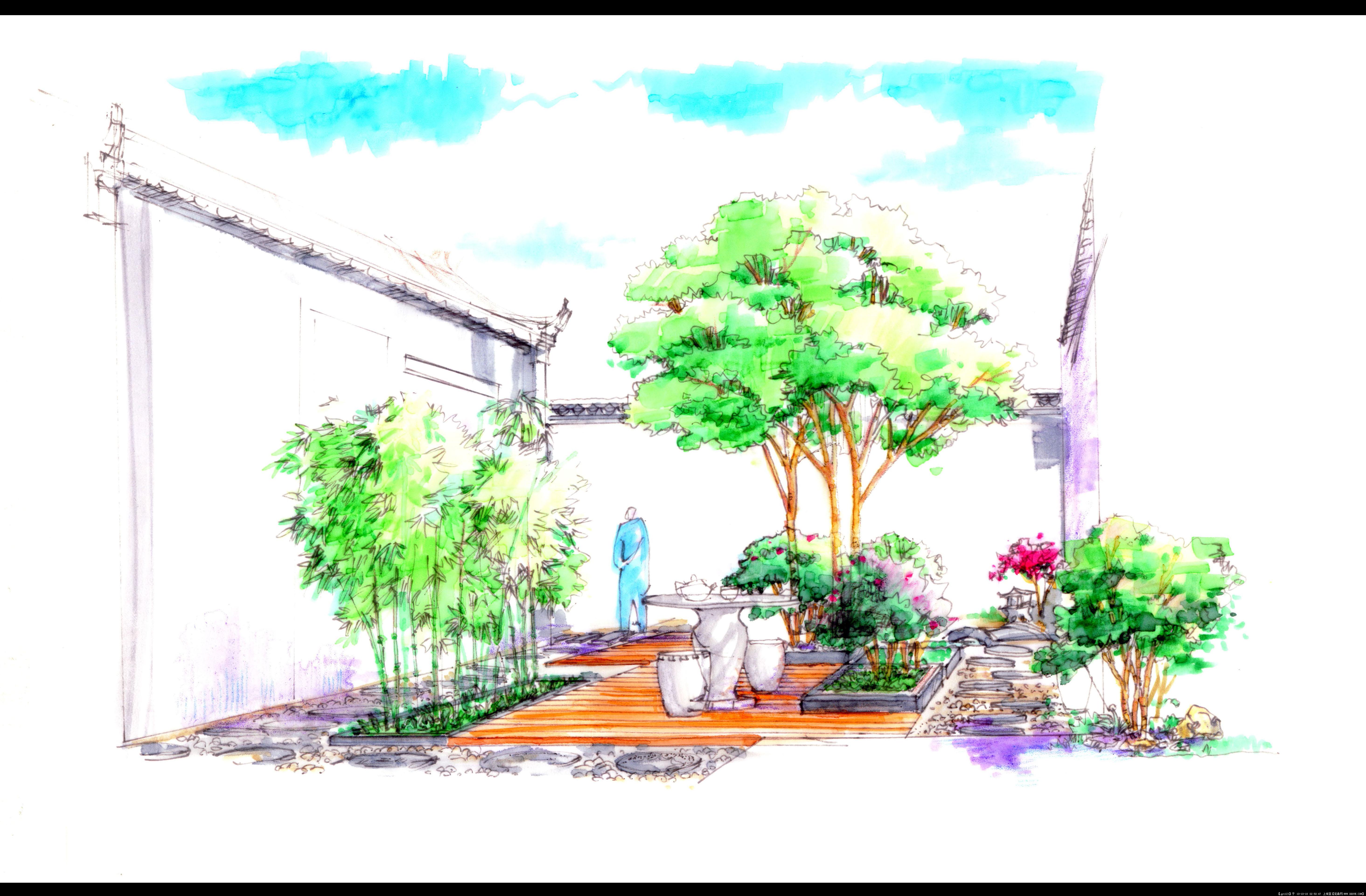 屋顶花园手绘|空间|景观设计|冒先生 - 原创作品 - 站酷 (ZCOOL)