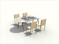 现代家具3DMAX模型之餐桌椅007
