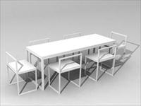 现代家具3DMAX模型之餐桌椅009