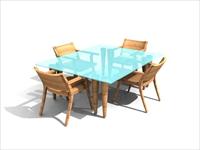 现代家具3DMAX模型之餐桌椅013