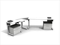 现代家具3DMAX模型之办公桌_办公单元023