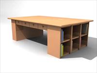 现代办公设施3DMAX模型之办公桌002