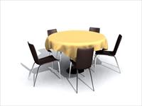 现代公装设施3DMAX模型之餐桌椅016