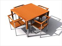 现代公装设施3DMAX模型之餐桌椅015