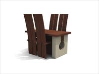 现代公装设施3DMAX模型之餐桌椅013