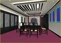 古典风格红木家具餐厅室内装饰3DMAX模型