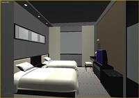 商务酒店标间室内装饰设计3DMAX模型库