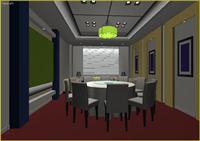 餐厅包房室内装饰效果图3DMAX文件