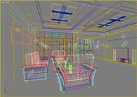 豪华别墅会客厅装饰效果图3DMAX模型