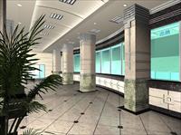 室内装饰设计银行营业厅3D模型