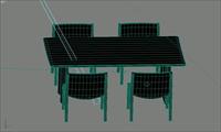 室内装饰家具桌椅组合073D模型