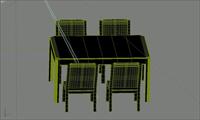 室内装饰家具桌椅组合063D模型