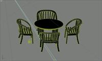 室内装饰家具桌椅组合023D模型