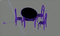 室内装饰家具桌椅组合093D模型