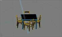 室内装饰家具桌椅组合493D模型