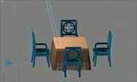 室内装饰家具桌椅组合613D模型