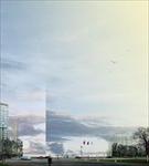 城市广场效果图及天空素材－PSD分层素材模板