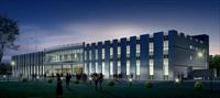 教育机构办公大楼建筑设计方案夜景效果图——PSD分层模板素材