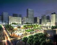 市民休闲小广场景观设计方案夜景效果图——PSD分层模板素材