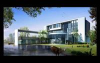 滨水别墅建筑景观设计效果图——PSD分层模板素材