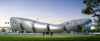 现代化体育场馆建筑设计效果图——PSD分层模板素材